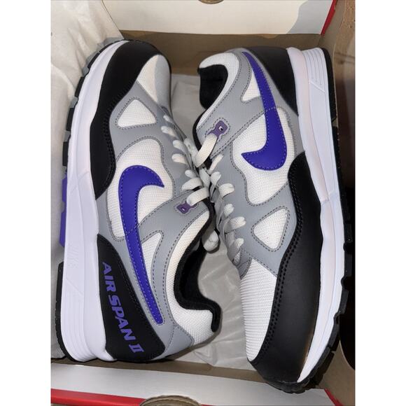 Nike Air Span II 2 Wolf Grey Hyper Purple Sneakers Retro AH8047-013 Mens Size 10 - Picture 1 of 8